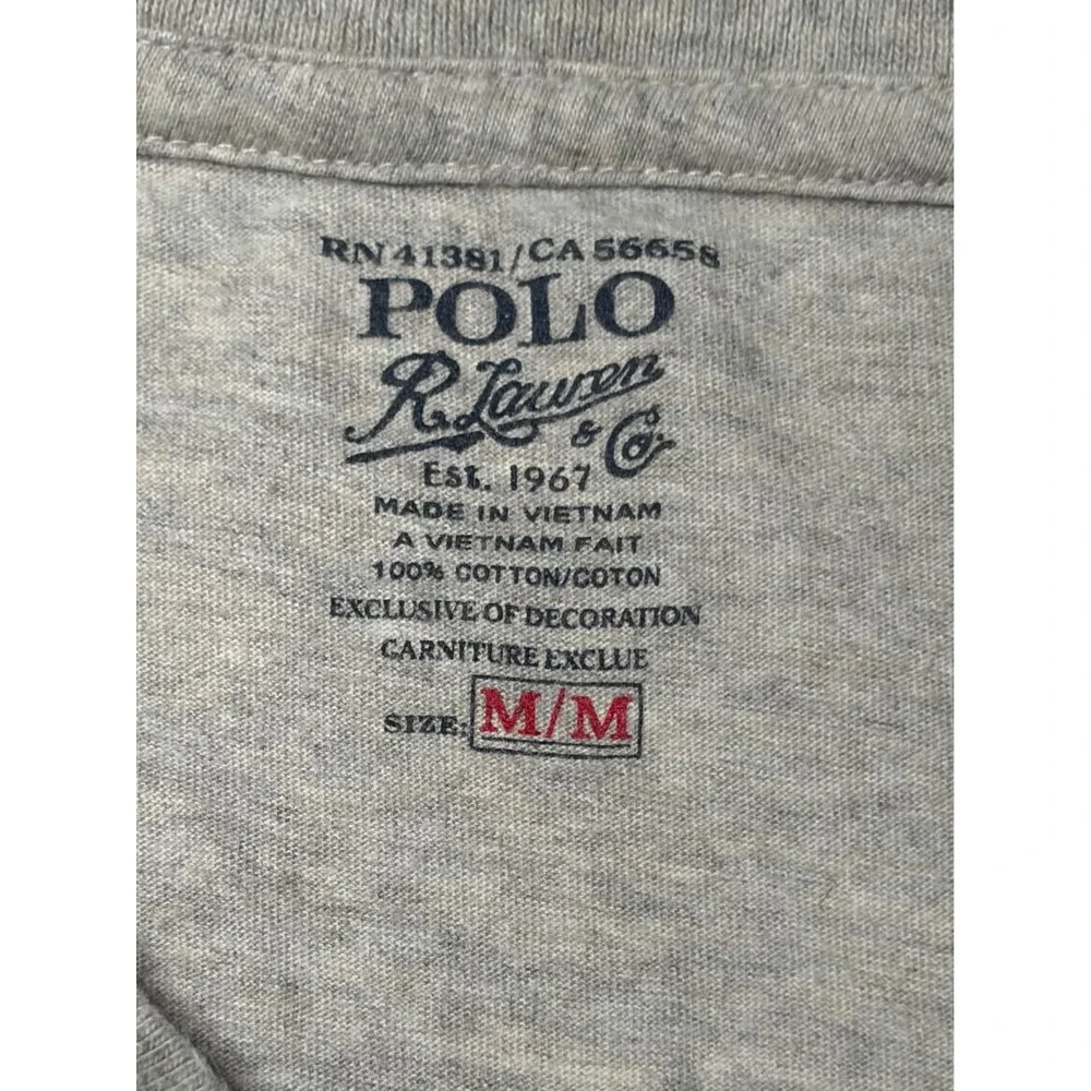 Polo Ralph Lauren Mens Medium Gray Crewneck Short Sleeve Pony Logo T-Shirt